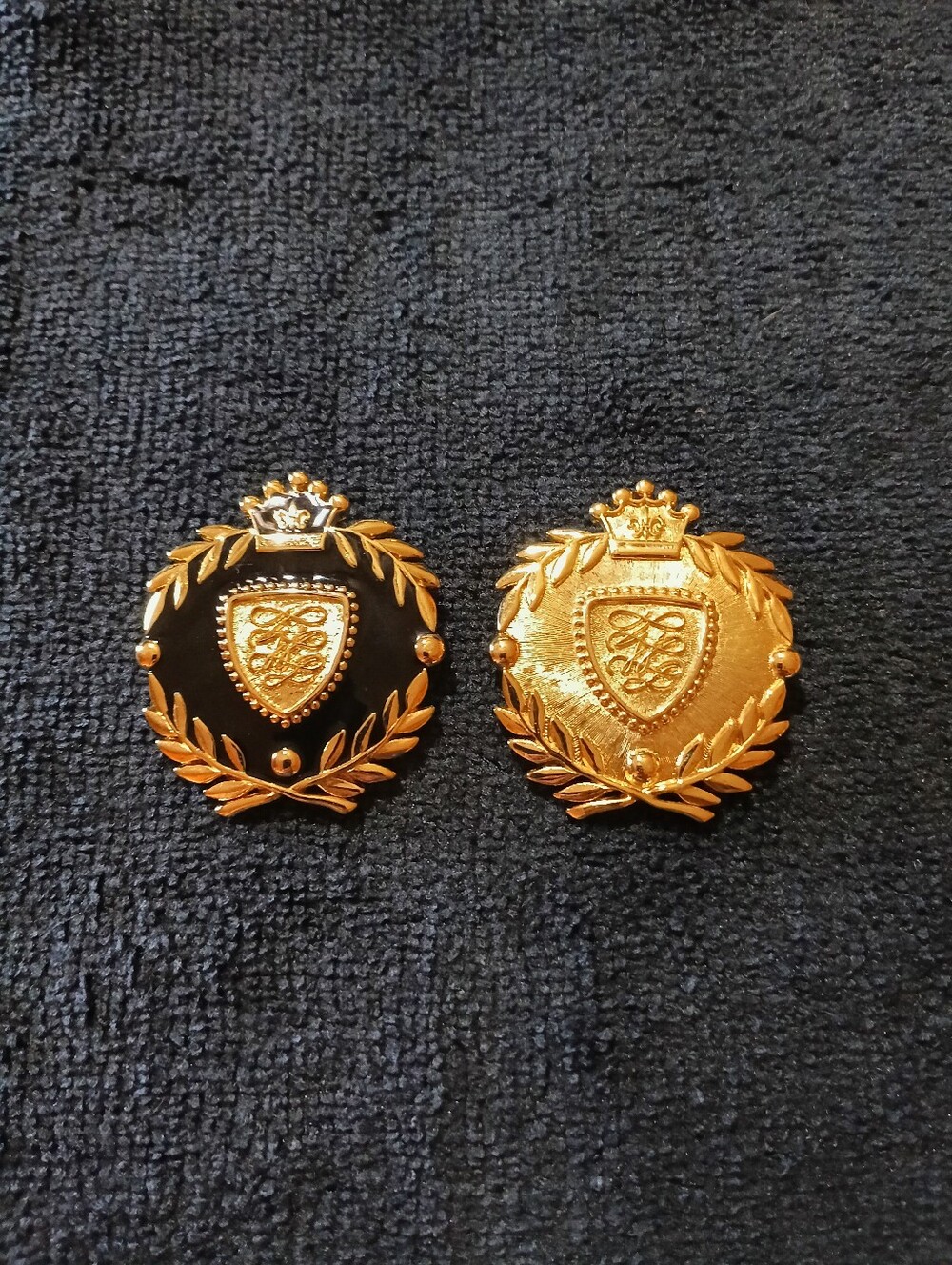 Two Vintage Crest Brooches